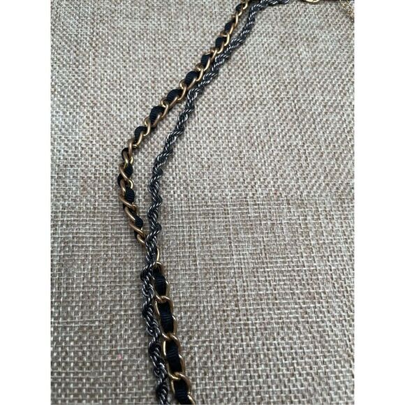 Betsey Johnson Vintage Multi Chain Charm Necklace with Pearls Rhinestones Vntg - Picture 7 of 10